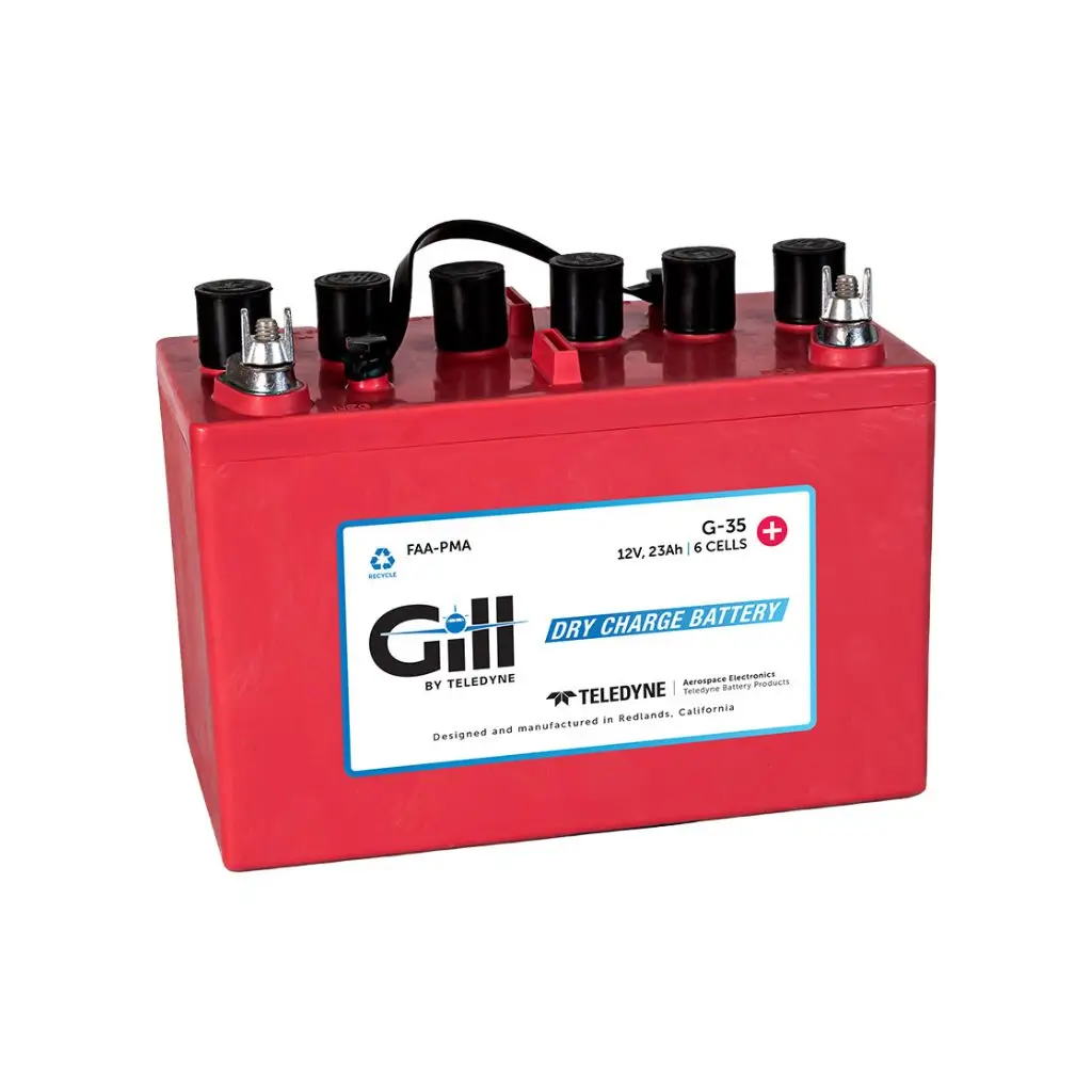 Gill G35 Dry Aircraft Battery, Lead Acid, 12V, 23Ah